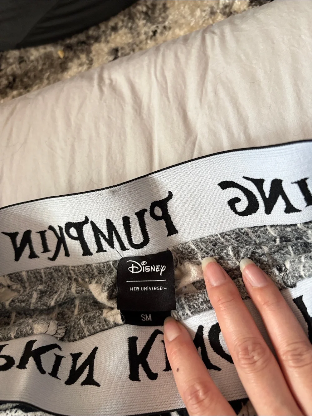 Disney White and Black Pumpkin King Elastic Waistband Shorts